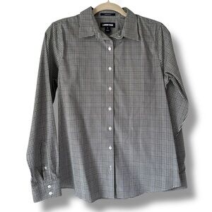 Lands' End Women’s No Iron Supima Cotton Houndstooth Patten